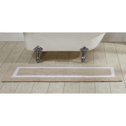 Hotel Collection 100% Cotton 20" X 60" Runner Bath Rug by Brylane Home in Sand White