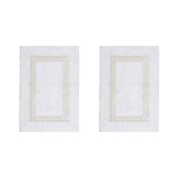 Hotel Collection 100% Cotton 2 Piece (17" X 24" | 17" X 24") Bath Rug Set by Brylane Home in White Ivory