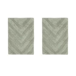 Hugo Collection 100% Cotton 2 Piece (17" X 24" | 17" X 24") Bath Rug Set by Brylane Home in Sage