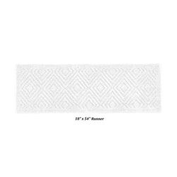 Trier Collection 25% Cotton & 75% Polyester 18" X 54" Runner Bath Rug by Brylane Home in White