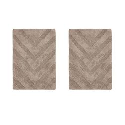 Hugo Collection 100% Cotton 2 Piece (17" X 24" | 17" X 24") Bath Rug Set by Brylane Home in Sand