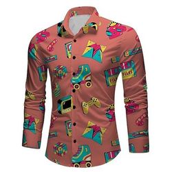 camicia vintage retrò vintage anni '70 anni '80 camicia hippie da uomo per festa in discoteca camicia casual quotidiana