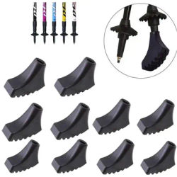 10 pieces/5 Pair Nordic Walking Pole Trekking Pole Tip Protectors Rubber Pads Buffer Replacement Tips End For Hiking Stick