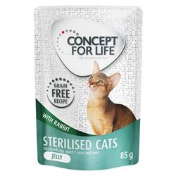 48x85g Sterilised Rabbit Grain-Free in Jelly Concept for Life Wet Cat Food
