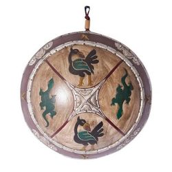 Kumbu II,'Hand-Painted Wood Wall Art with Embossed Aluminum & Brass'