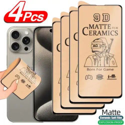 1-4PCS Matte Ceramic Film for iPhone 13 14 15 11 12 Pro Max Mini 8 7 Plus Screen Protector for iPhone XS MAX X XR SE Not Glass