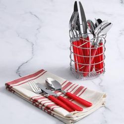 16-pc. Red Flatware Set by BrylaneHome in Red