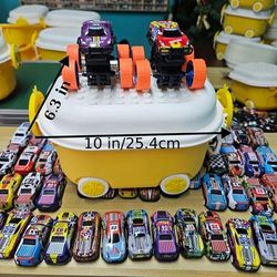 TEMU 40 Pull Back Racing Cars, 2 Monster Trucks, 1 Storage Box, Tin Car Set Pull Back Car Collectible Toys, Vehicle Modern Toys, Birthday Gifts, Party Favors Christmas Gift