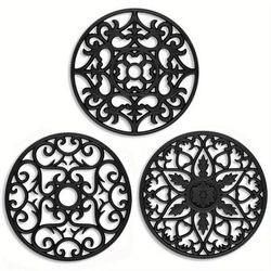 TEMU Silicone Trivets For Hot Dishes, 3 Pack Flexible & Durable Non-slip Mats For Table & Counter Protection