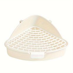 TEMU 1pc Triangle Rabbit Toilet, Plastic Pet Potty For Small Animals, Ideal For Guinea Pigs, Hamsters, And Mice