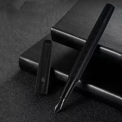 TEMU 1pc -themed Fountain Pen With Intricate Design - Smooth Writing, High-quality Titanium Nib, Cap, Ideal For Office & School Supplies, Office Desk Accessory | Theme | Metallic Finish