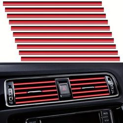TEMU 20pcs Car Air Conditioner Air Outlet Decorative Strips, Bendable Diy Decorative Strips, Universal For Most Air Outlets, Flexible Auto Car Vent Interior Outlet Christmas Gift