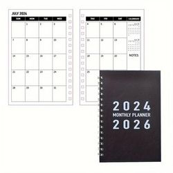 TEMU 2024-2026 3-year Monthly Planner With Pvc Waterproof Cover - Spiral Bound Durable Calendar Notebook & Organizer With To-do List - Ideal For Personal & Professional Daily Life Planning (black)
