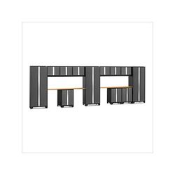 NewAge Garage Cabinets BOLD Series Grey 14-Piece Set with Bamboo Tops