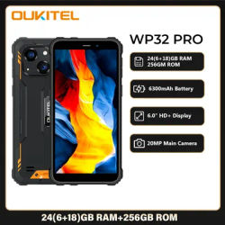 Oukitel WP32 pro Rugged Smartphone 6" HD 24GB+256GB 6300mAh Octa Core Mobile phone 20MP Cell phone NFC