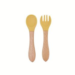 TEMU Tyry.hu (customizable Name) Fork And Spork Set, Bamboo And Silicone Utensils, Self Feeding, Christmas, Thanksgiving, And New Year Gift