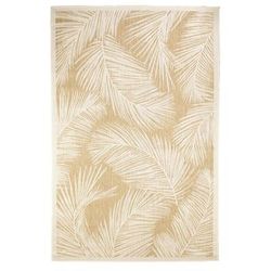Carmel Fronds Indoor/Outdoor Area Rug Aqua by Brylane Home in Sand (Size 6'6" X 9'4")