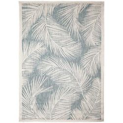 Carmel Fronds Indoor/Outdoor Area Rug Aqua by Brylane Home in Aqua (Size 7'10"X9'10")