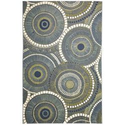 Marina Circles Indoor/Outdoor Area Rug Azure by Brylane Home in Azure (Size 4'10"X 7'6")