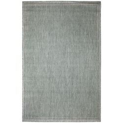 Malibu Simple Border Indoor/Outdoor Area Rug Charcoal by Brylane Home in Green (Size 1'11"X7'6")