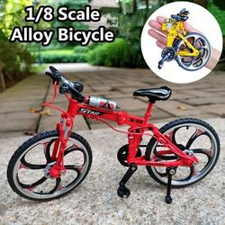 TEMU 1/8 Scale Mini Finger Bicycle, Alloy Foldable Finger Mountain Bike For Home, Bedroom, Living Room, Office, Study Decoration