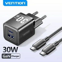 Vention 30W GaN Charger Quick Charge 4.0 3.0 Type C PD Charger for iPhone 15 14 13 Pro Max Fast
