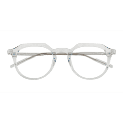 Unisex s geometric Clear Blue Silver Acetate,Metal Prescription eyeglasses - Eyebuydirect s Chisle