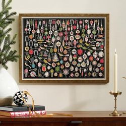 Christmas Framed Vintage Ornament Wall Art - Grandin Road