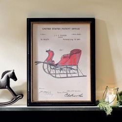 Christmas Framed Classic Sleigh Wall Art - Grandin Road