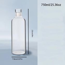 TEMU High Borosilicate Glass Water Bottle Set, Leak-proof, Portable For Outdoor Activities - Clear Glass Tumblers, 350ml, 500ml, 750ml, 1000ml Pack