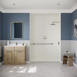 Swan SBF-3462 34 x 62 Performix Alcove ADA Shower Pan with Center Drain in Bisque SB03462.018