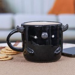 'Whimsical Handcrafted Glossy-Finished Ceramic Buffalo Mug'