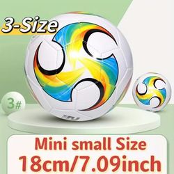 TEMU 1pc Size 3 Mini Colorful Swirl Soccer Ball - Pvc, Machine-stitched For Indoor & And Matches, Ideal For Halloween/christmas/thanksgiving/new Year, Soccer Accessories