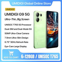 UMIDIGI G9 5G Smartphone,Android 14 Phone,12GB RAM(6+6GB),128GB ROM,UNISOC T765,5000mAh,6.75” 90Hz Eye-Care,50MP AI Camera Phone