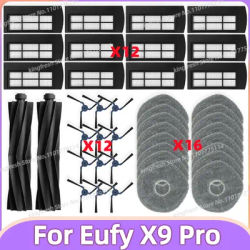 Compatible For Eufy X9 Pro Robot Vacuum Replacement Parts Main Roller Side Brush Hepa Filter Mop Cloth Pad Accessories