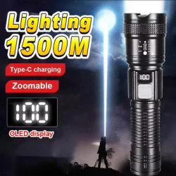 100000 LM Super Bright Flashlight LED Long Range USB Rechargeable Tactical Torch Outdoor Waterproof Camping Fishing Lantern