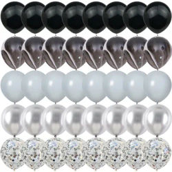 40 pièces agate noire, ballons gris argent sexe révéler mariage saint valentin bébé douche