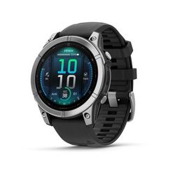 Garmin fenix E AMOLED 47mm GPS Watch Stainless Steel with Black Silicone Band 010-03025-02