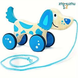 TEMU Pull Toy Dog For Toddlers Toddler Pulling Toy Wood Toddler Toy Wooden Pull Toy Pull Along Wood Toy Pull Dog Toy For Toddler Stem Push And Pull Toys For Toddlers