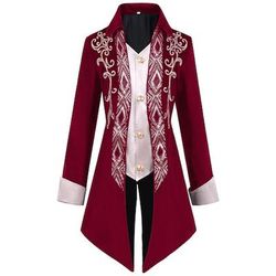 Vintage Punk Gotico 18° Secolo Cappotto Costume Cosplay Smoking Ebenezer Scrooge Dickens Vampiro Elfo Gentiluomo Ricamato Costume Per uomo Reale Stile Steampunk Natale Halloween Carnevale