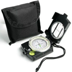 Professional Military Compass - Waterproof Tactical Survival Compass with Storage Pouch for Hiking, Orienteering & Map Reading