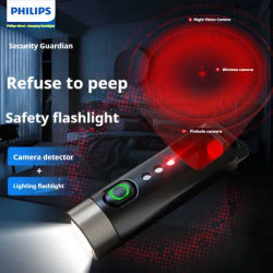 Philips EDC lampe de poche avec détecteur de caméra LED Mini lampes de poche EDC rechargeables avec filtre de lumière rouge pour l'auto-défense