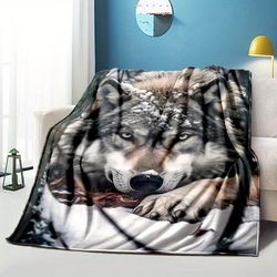 TEMU Wolf Blanket - , & For Bed, Sofa, And | Christmas & Halloween