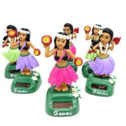 Solar Dancing Hawaii GirlShaking Head Toy Car Interior Decompression Dashboard Decoration Car