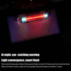 Strobe Lights For Trucks Solar LED Tail Warning Lights Waterproof Safety Lights USB Rechargeable