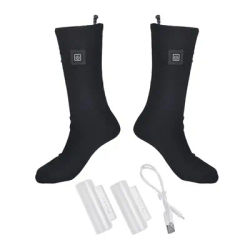 Heating Socks Double Layer Warm Cotton Socks Toe Back Heat Electric Heated Socks Rechargeable