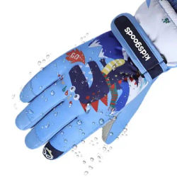 Kids Ski Gloves Thermal Kids Gloves Winter Windproof Snowboard Winter Warm Cold Weather Ski Gloves