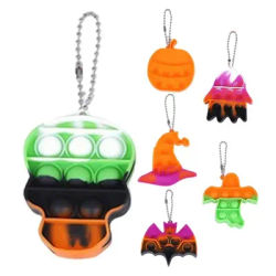 Bag Pendant Keychain Toddler Pinch Fidget Toy Keyring Bag Charm Halloween Theme Keychain Charm For