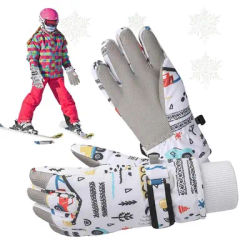 Thermal Ski Gloves Anti-Slip Insulated Winter Gloves Padded Warm Winter Gear With Fleece Liner For