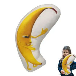 Banana Throw Pillow Kids Cartoon Keychain Decor With Sound Huggable Stuffed Toy Party Favors Cute